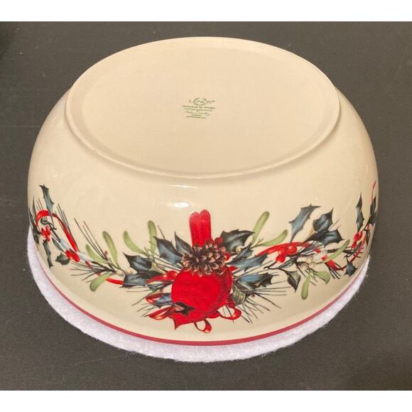 Lenox Winter Greetings Large Serving Bowl Cardinal Ribbons 10x4 by C. McClung - Picture 1 of 12
